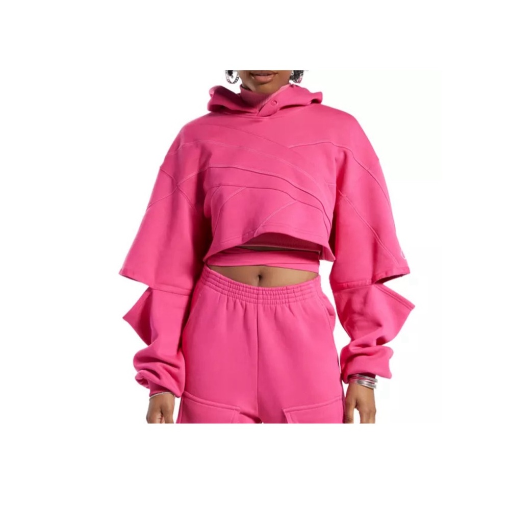 Reebok Women's x Cardi B Knit Hoodie- Pink